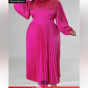 Pink pleated dress